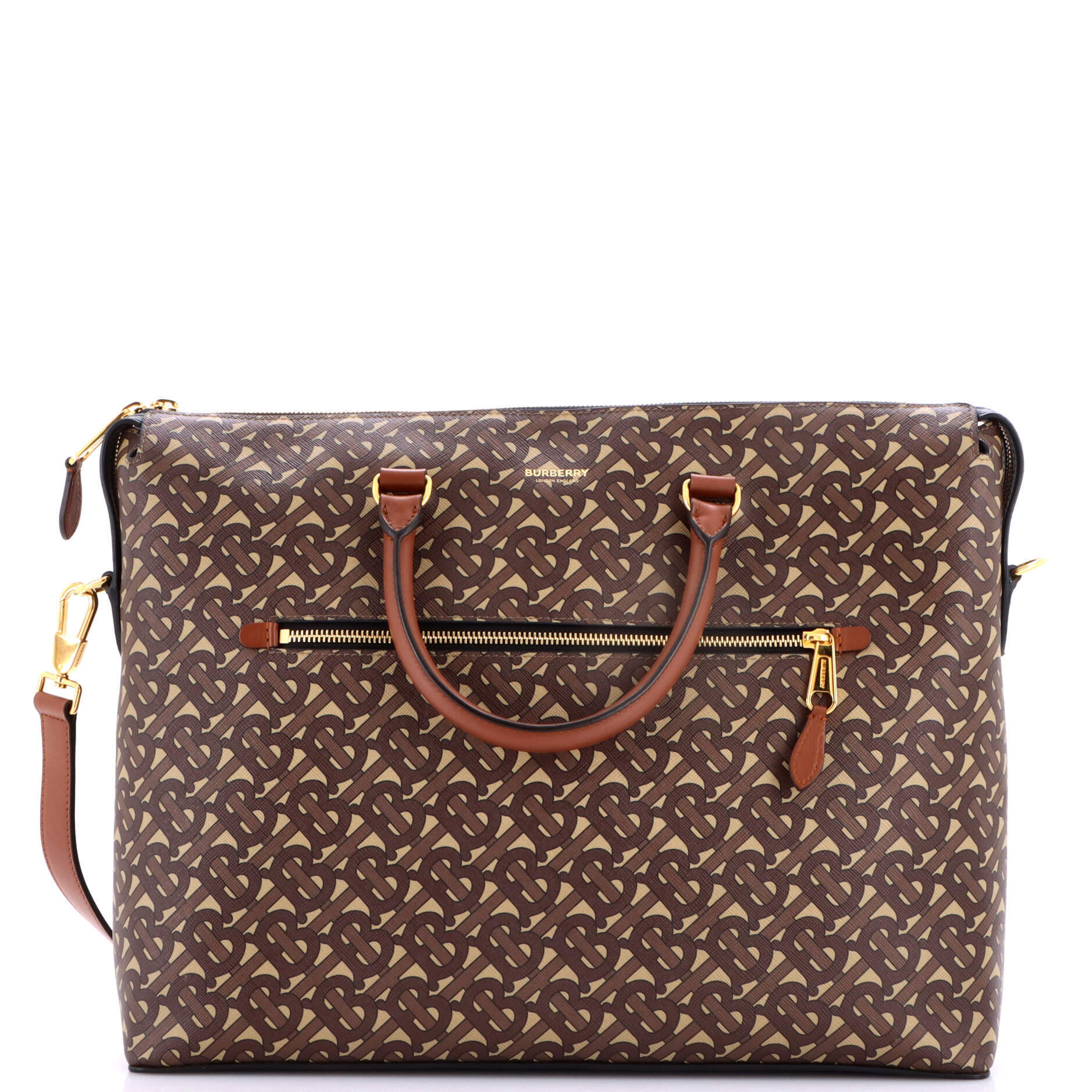 Burberry Manchester Zip Briefcase Monogram E-Canvas